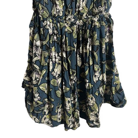 Free People Dear You Blue Floral Print Open Back Mini Dress Size XS - Picture 5 of 11